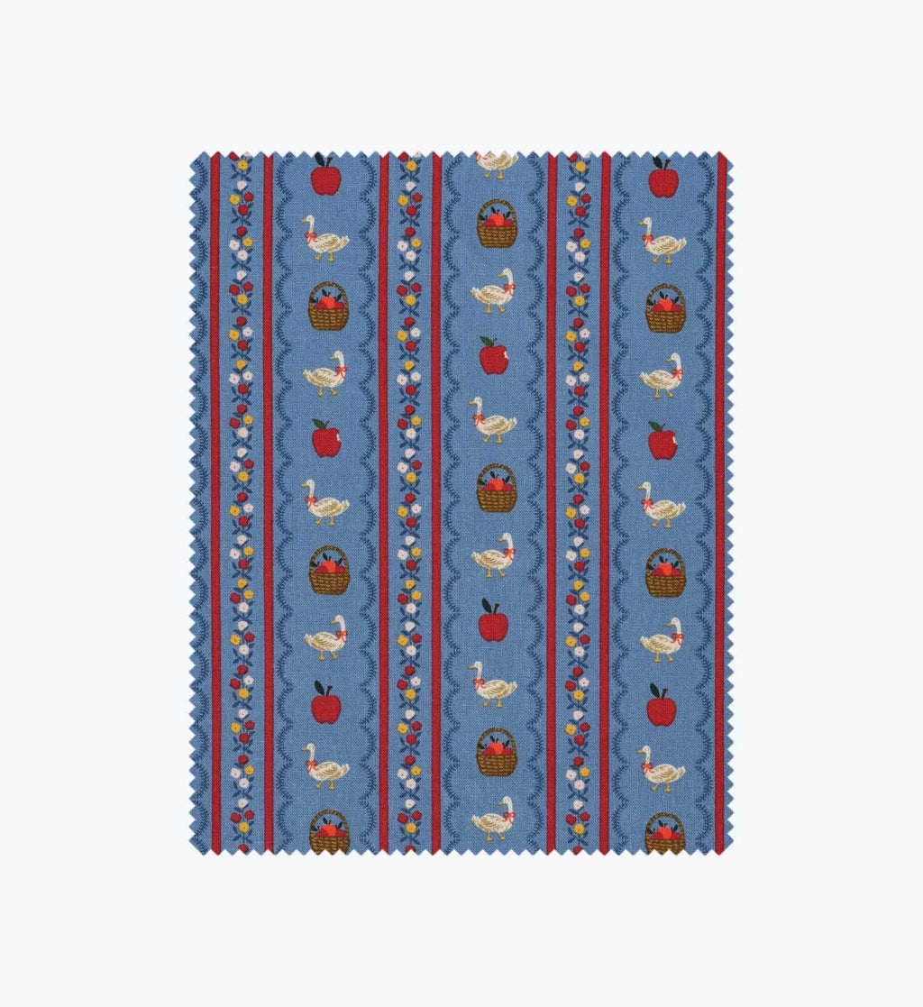 Farmhouse Stripe Canvas Fabric - Blue