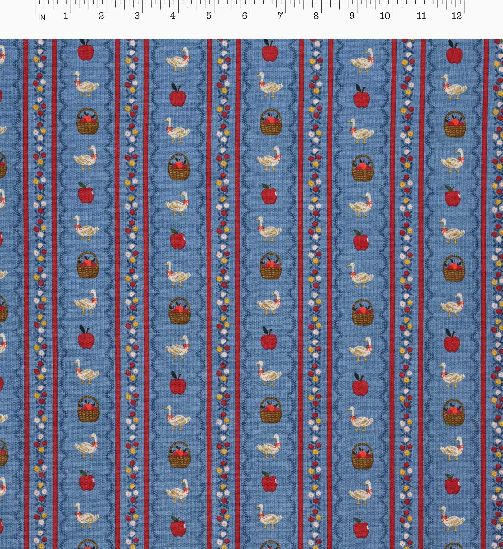 Farmhouse Stripe Canvas Fabric - Blue