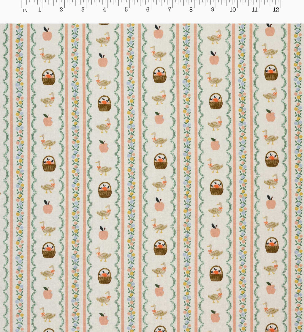 Farmhouse Stripe Canvas Fabric - Cream