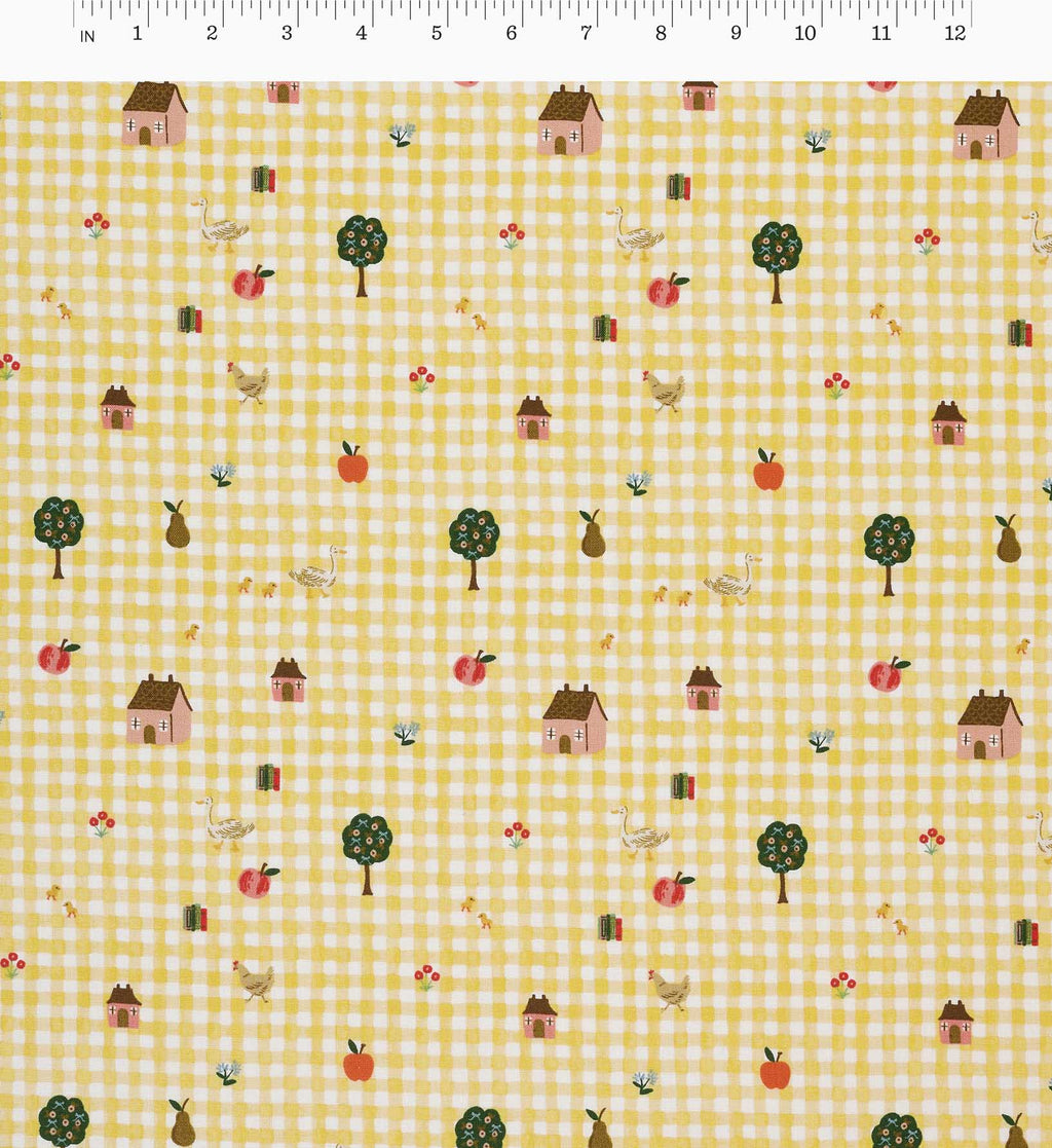 Farmhouse Gingham Cotton Fabric - Butter
