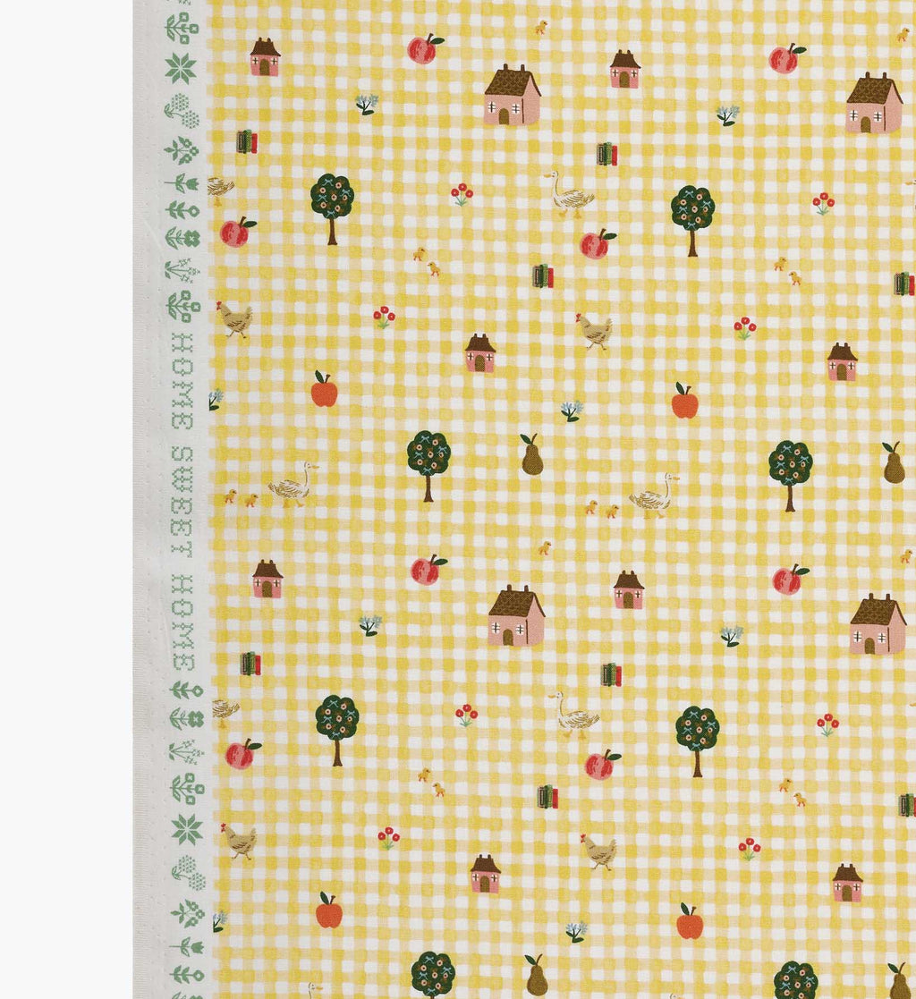 Farmhouse Gingham Cotton Fabric - Butter