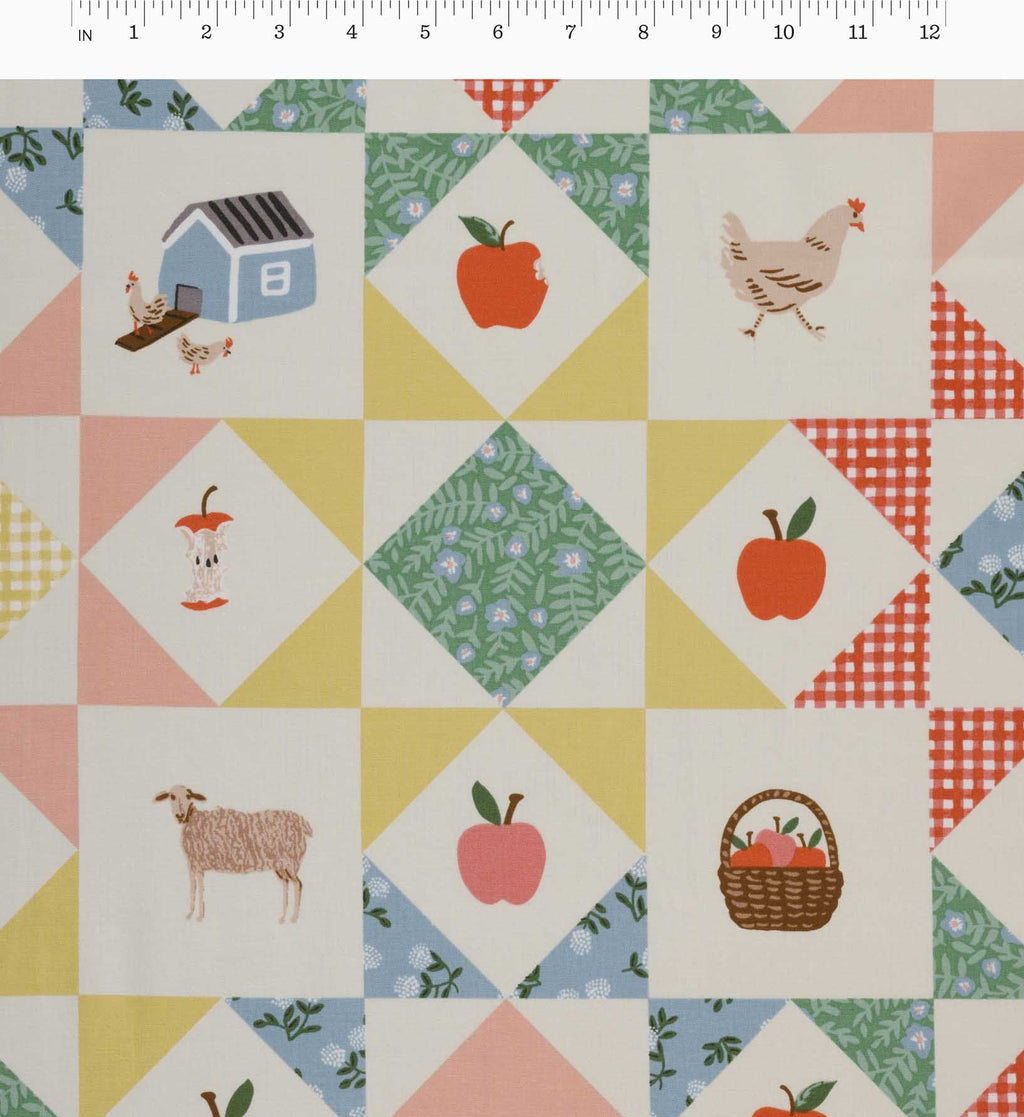 Farmhouse Quilt Cotton Fabric - Multi