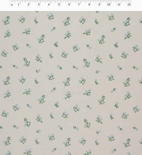 Ditsy Hydrangea Cotton Fabric - Cream