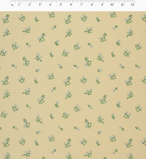 Ditsy Hydrangea Cotton Fabric - Butter
