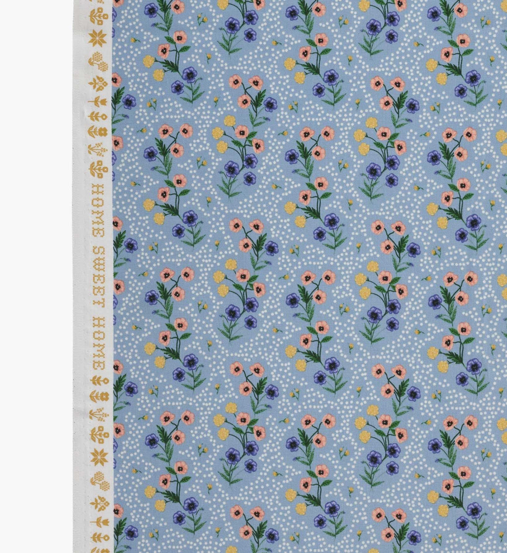 Poppy Cotton Fabric - Slate