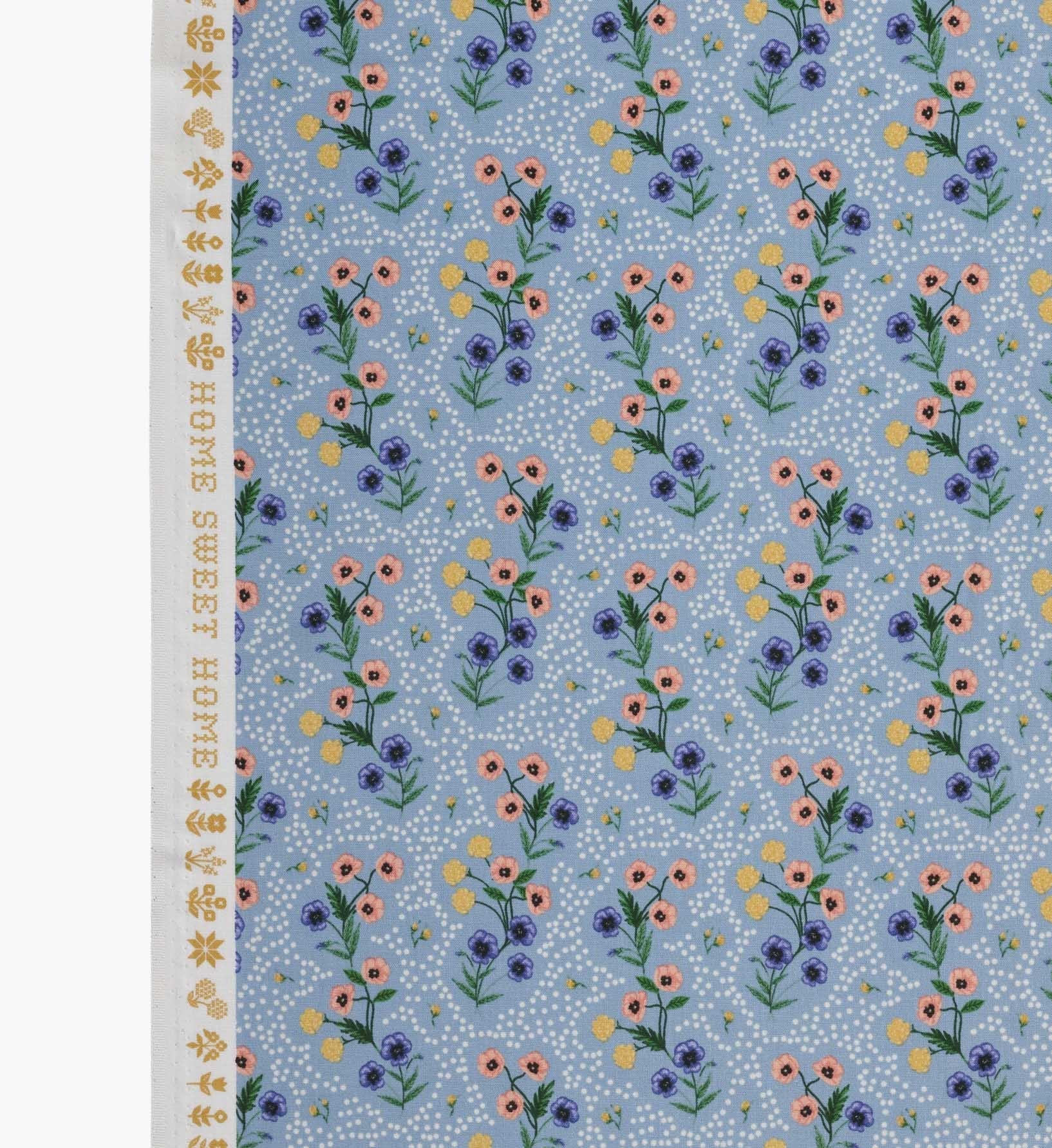 Poppy Cotton Fabric - Slate