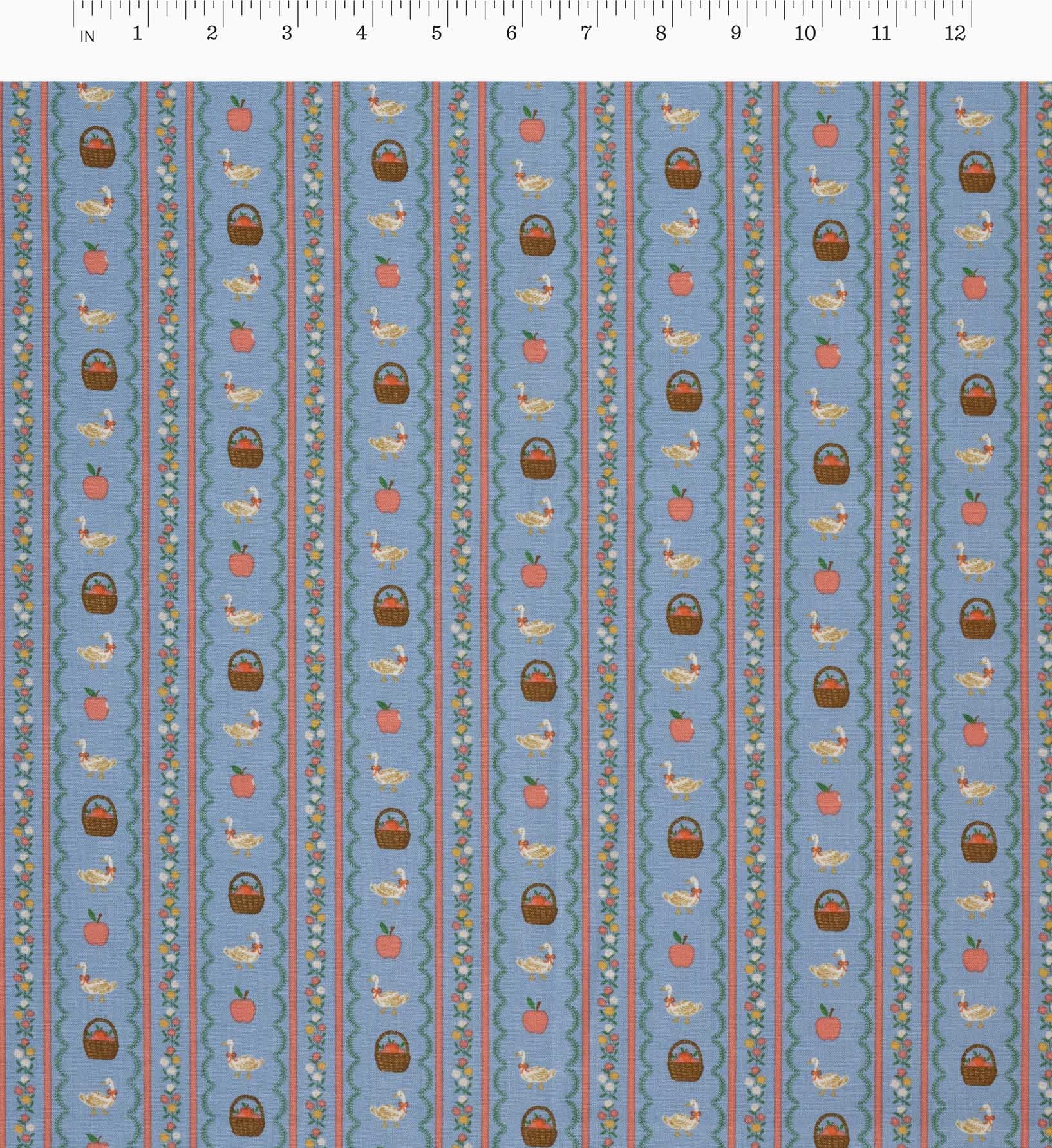 Farmhouse Stripe Cotton Fabric - Slate