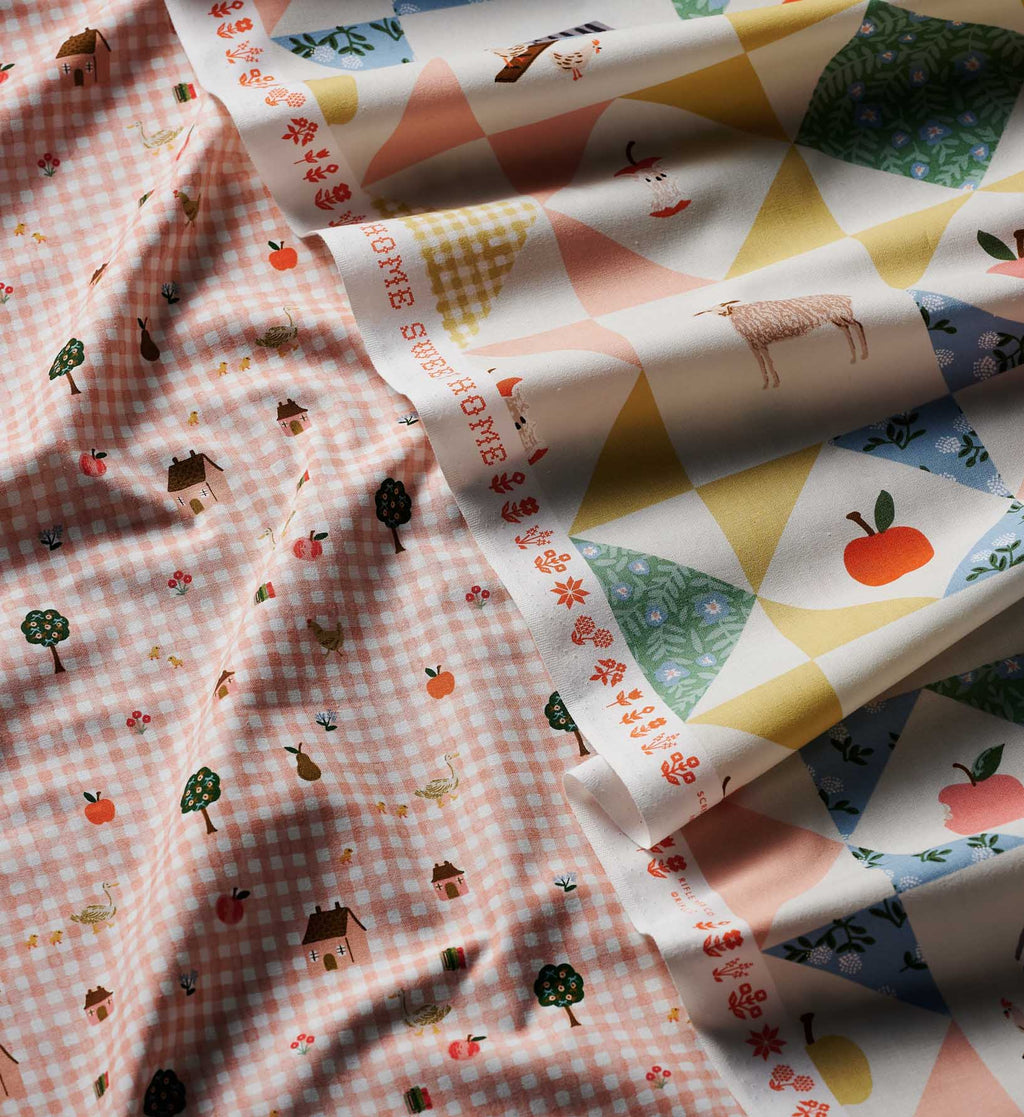 Farmhouse Gingham Cotton Fabric - Pink