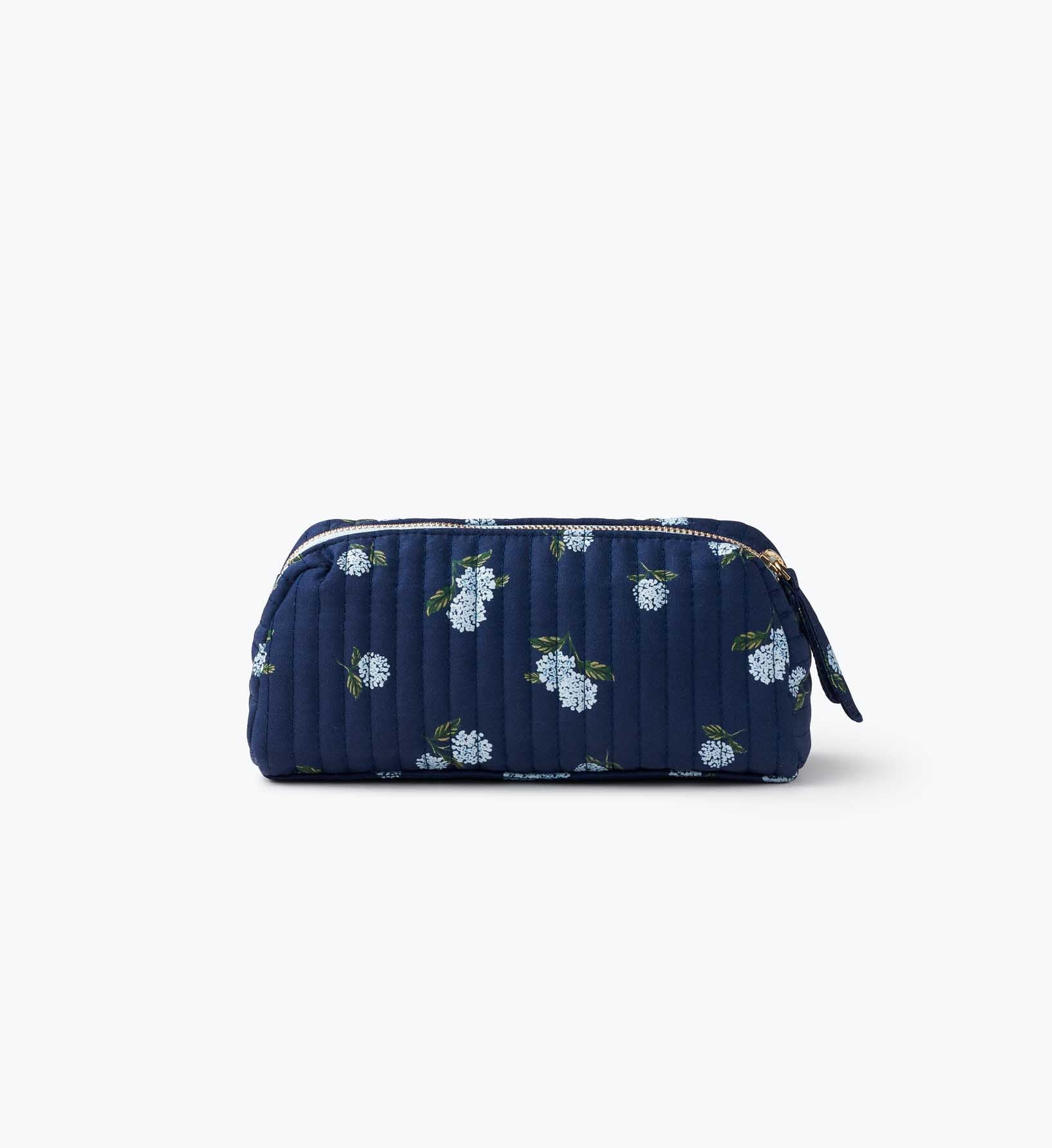 Quilted Small Cosmetic Pouch - Ditsy Hydrangea