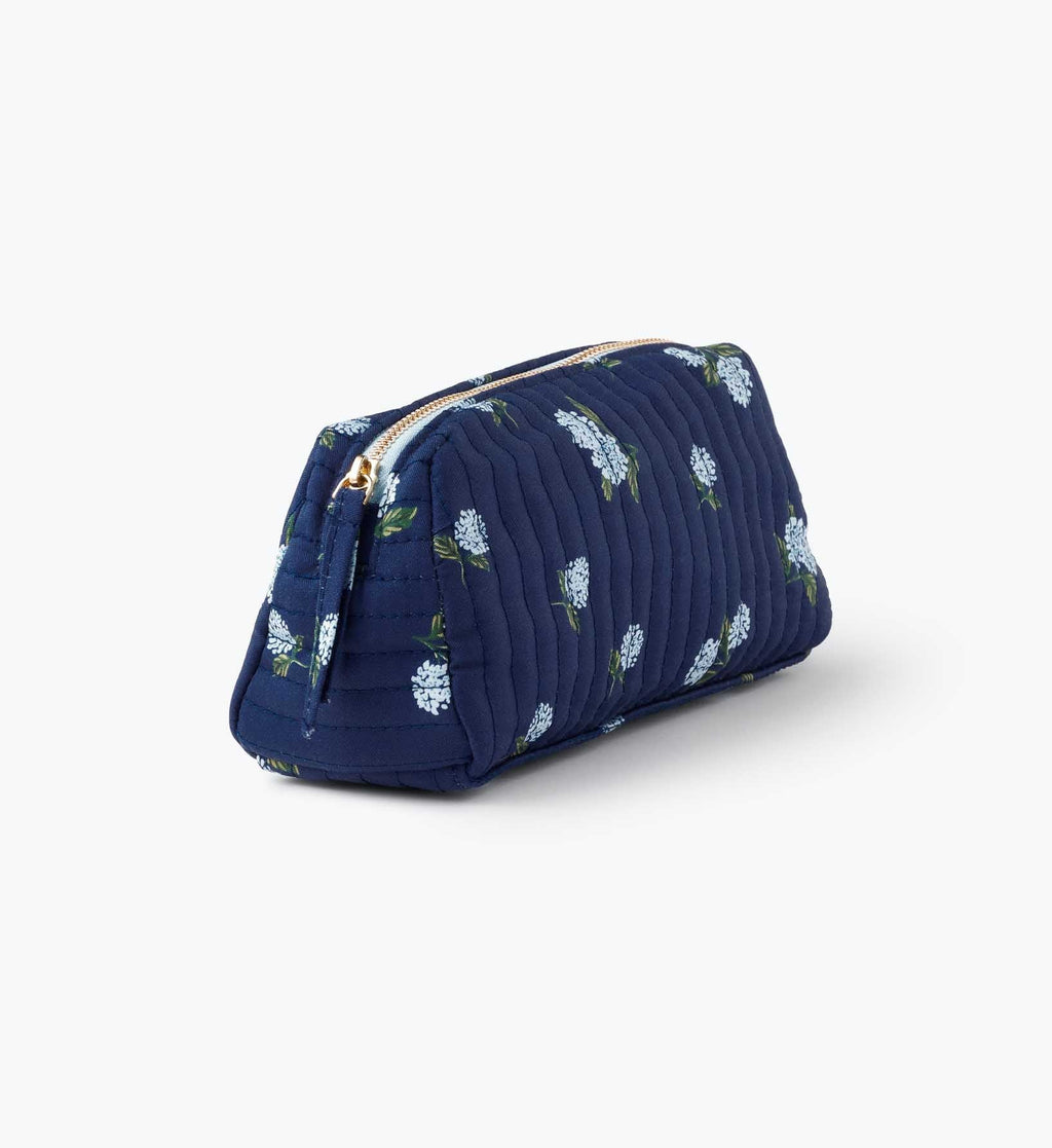 Quilted Small Cosmetic Pouch - Ditsy Hydrangea