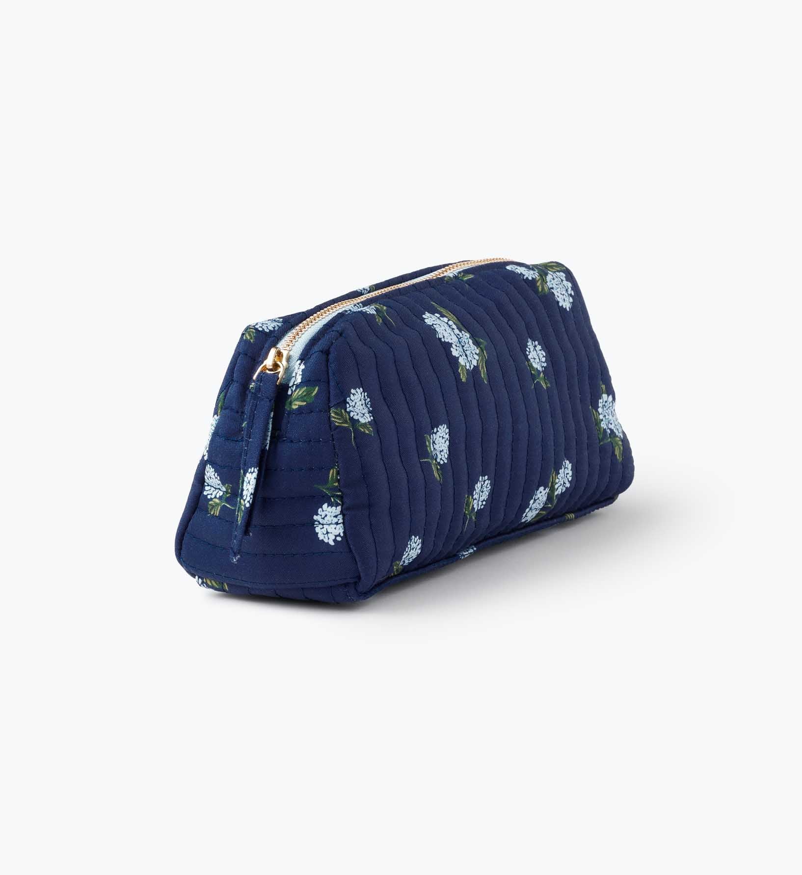 Quilted Small Cosmetic Pouch - Ditsy Hydrangea